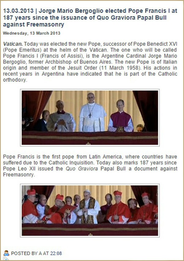 Francis praised by Freemasonry -1